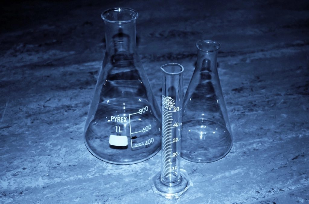 Flacons de produits en verre